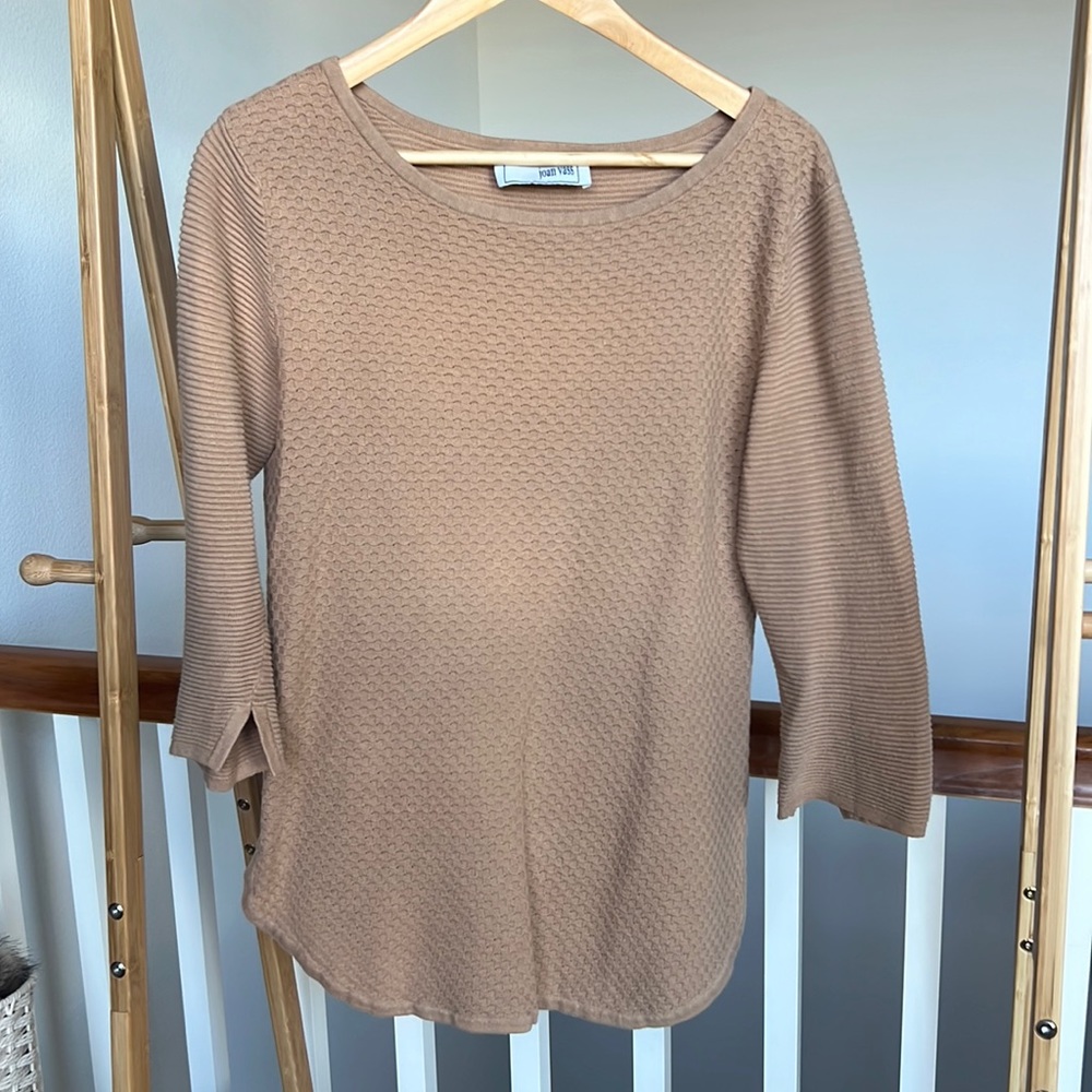 Joan Vass tan tunic sweater